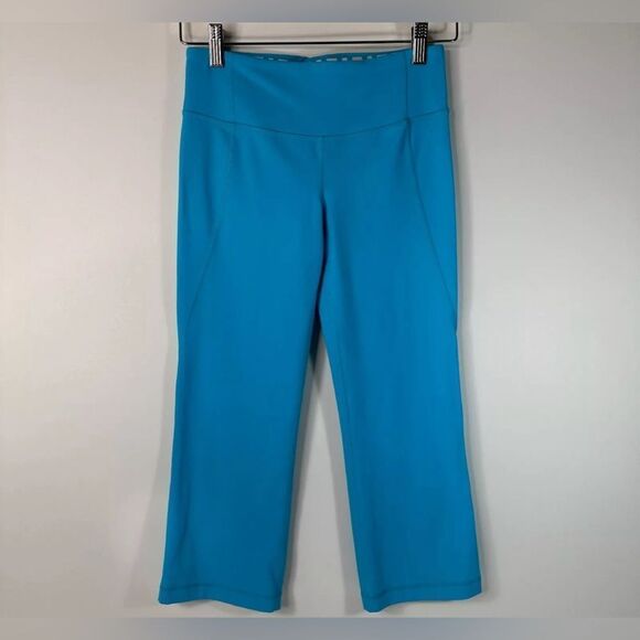 Lululemon Gather & Crow Crop Capri Beaming Blue Luon Womens 4 - Picture 1 of 5